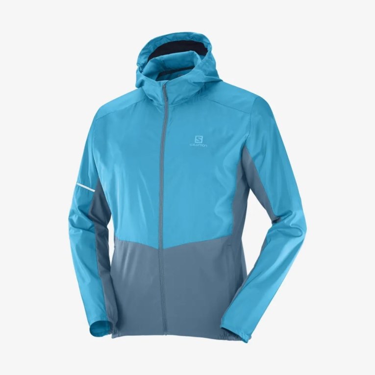 Turquoise Salomon Agile Men's Windbreaker | PH 89206X